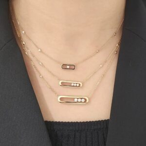 14K/18K Genuine Gold Messika Baby Move Necklace Diamond Flexible