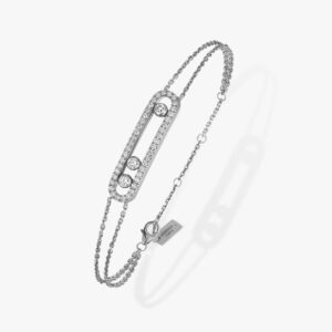 14K/18K Genuine Gold Messika Move Classique Pave Bracelet Diamond Flexible