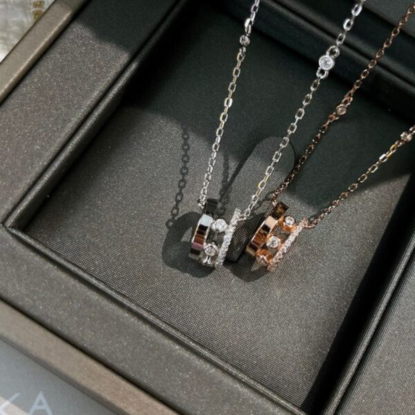 14K/18K Genuine Gold Messika Move Romane Pendant Necklace Diamond Flexible