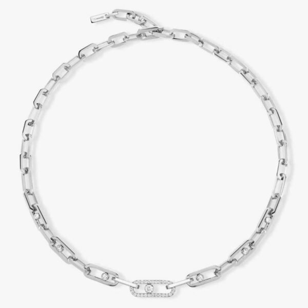 14K/18K Genuine Gold Messika Move Link Necklace Diamond Flexible