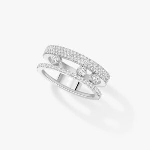 14K/18K Genuine Gold Messika Move Romane Pavé Ring Diamond Flexible