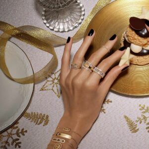 14K/18K Genuine Gold Messika Move Romane LM Ring Diamond Flexible