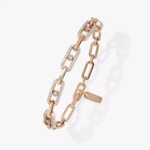 14K/18K Genuine Gold Messika Move Link Multi Bracelet Diamond Flexible