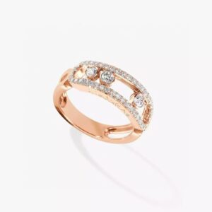 14K/18K Genuine Gold Messika Move Classique Pave Ring Diamond Flexible