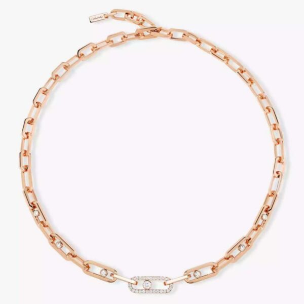 14K/18K Genuine Gold Messika Move Link Necklace Diamond Flexible