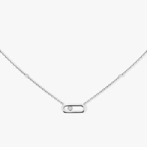 14K/18K Genuine Gold Messika Gold Move Uno Nacklace Diamond Flexible