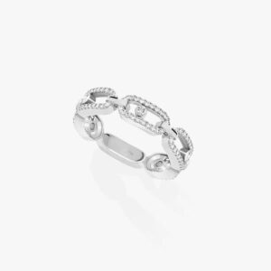 14K/18K Genuine Gold Messika Move Link Multi Pave Ring Diamond Flexible