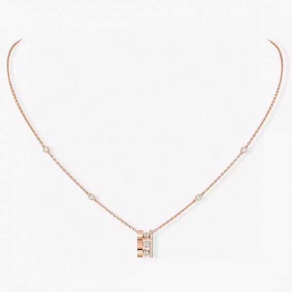 14K/18K Genuine Gold Messika Move Romane Pendant Necklace Diamond Flexible