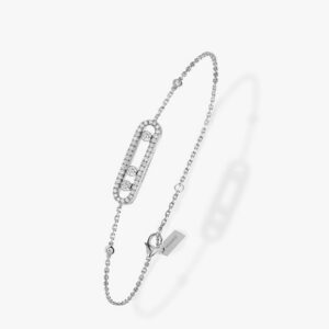 14K/18K Genuine Gold Messika Baby Move Pave Bracelet Diamond Flexible