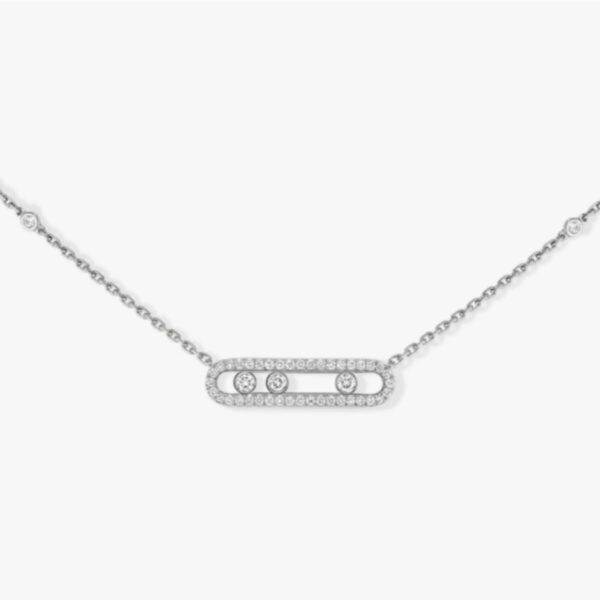 14K/18K Genuine Gold Messika Move Pave Necklace Diamond Flexible
