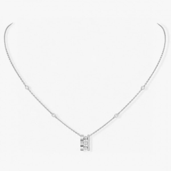 14K/18K Genuine Gold Messika Move Romane Pendant Necklace Diamond Flexible
