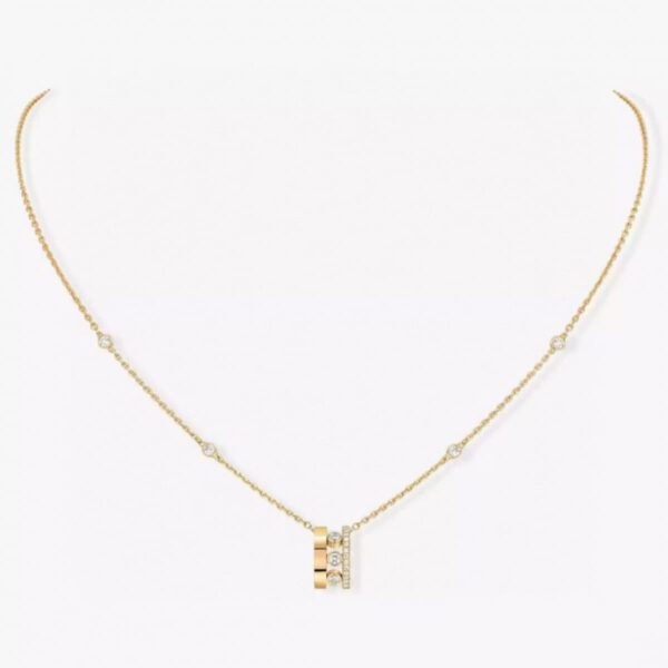 14K/18K Genuine Gold Messika Move Romane Pendant Necklace Diamond Flexible